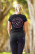 BARE Emblem T-Shirt - Black and Hot Pink